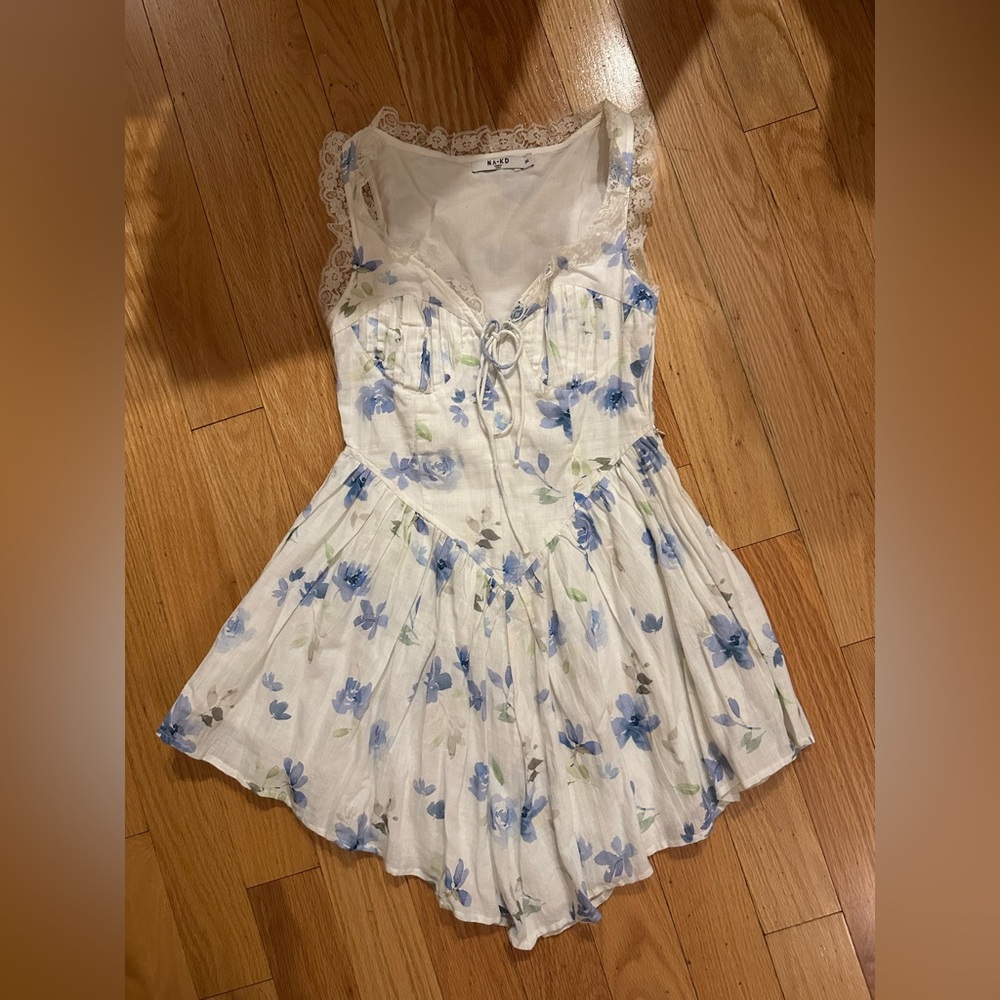 Floral Lace-Trimmed Dress